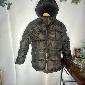 Free Country Kids Camo Puffer Jacket Reversible Quilted/Faux Fur w/Hood L(14/16)